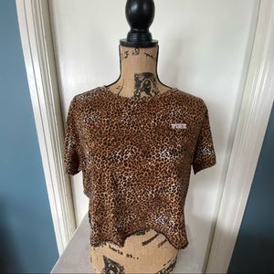 PINK Victoria’s Secret leopard print crop top | s